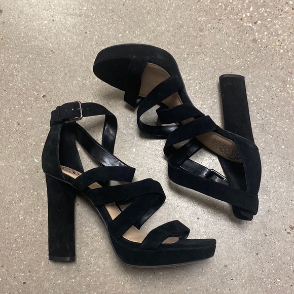 Vince Camuto Shoes - Vince Camuto black suede heel dress sandal sz 9.5